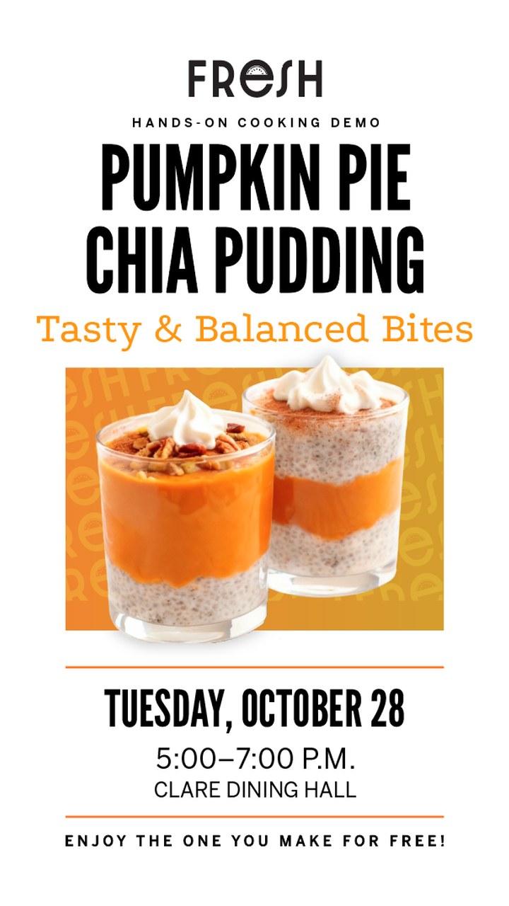 FRESH cooking demo story: Pumpkin Pie Chia Pudding