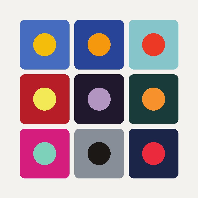 Nine background and accent colour pairings