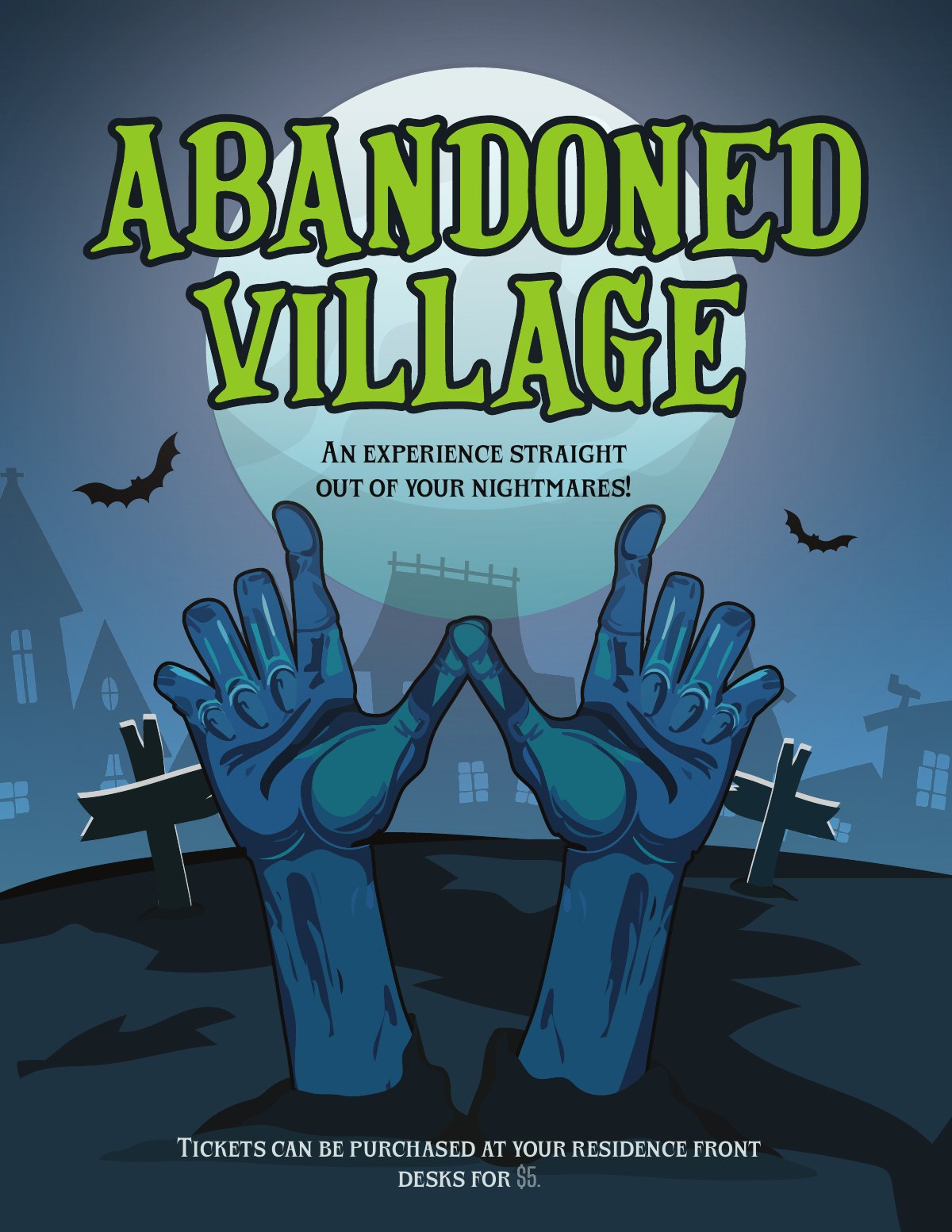 Abandoned Village haunted event poster